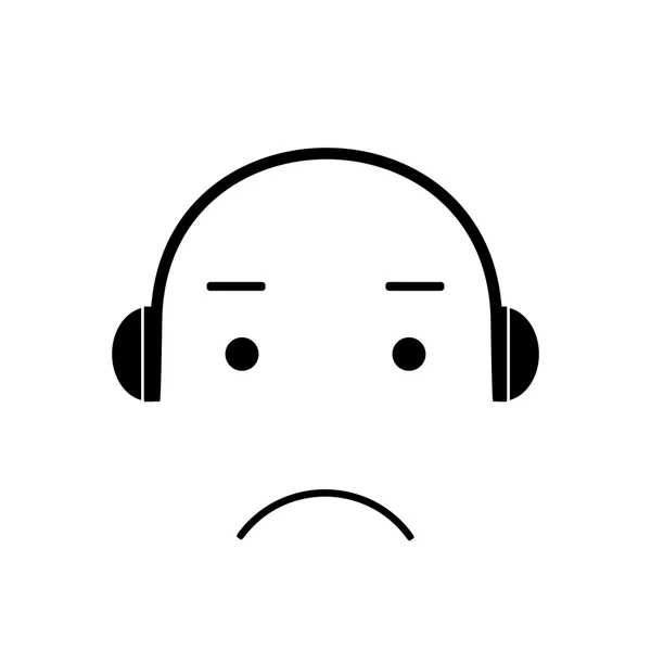 Emoji icono mala música — Archivo Imágenes Vectoriales