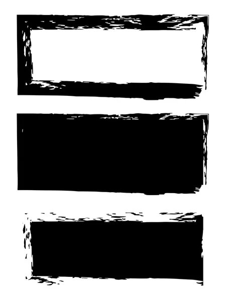 Grunge nero telaio vettore sfondo impostato — Vettoriale Stock