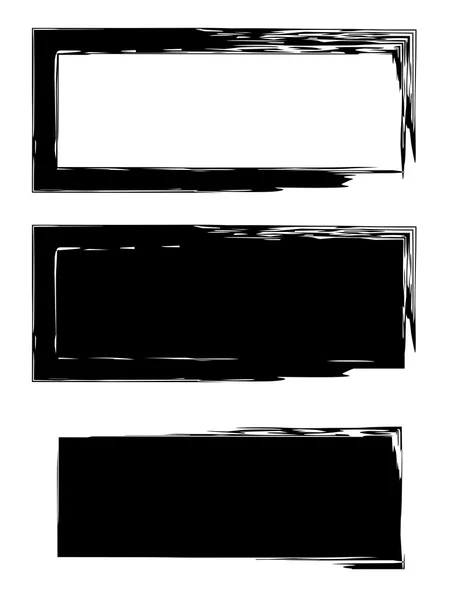 グランジ ブラック フレーム ベクトルの背景のセット — ストックベクタ