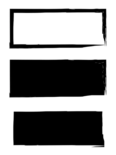 グランジ ブラック フレーム ベクトルの背景のセット — ストックベクタ
