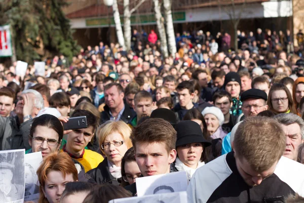 Studenten en docenten met slogans ter verdediging van de Timiryazev Academie — Stockfoto