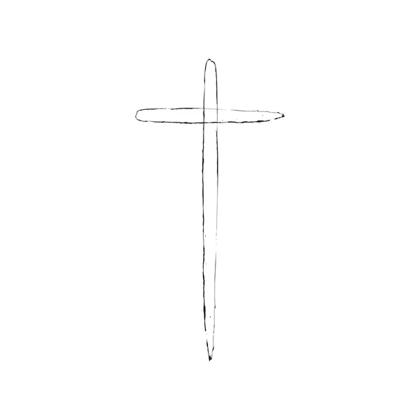 Christian cross grunge ilustrație vectorială — Vector de stoc