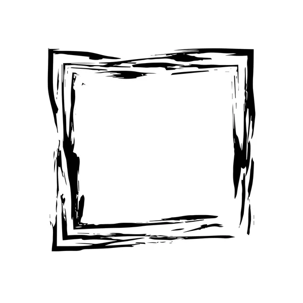 正方形のフレーム ブラシ ベクトル グランジ ペンキ水彩インク — ストックベクタ