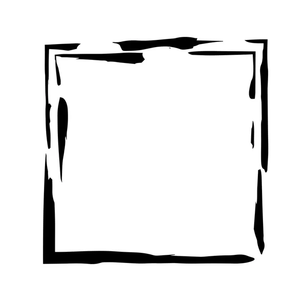 正方形のフレーム ブラシ ベクトル グランジ ペンキ水彩インク — ストックベクタ