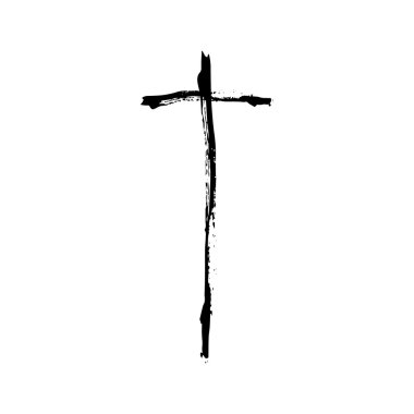 Christian çapraz grunge vektör din sembolü