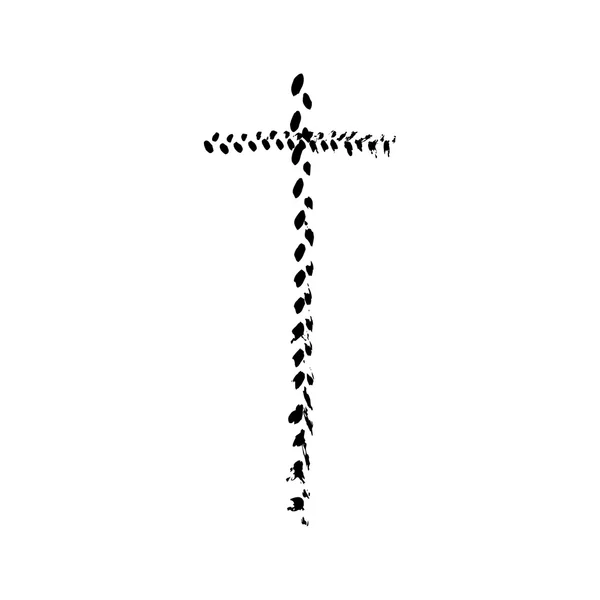Χριστιανικό σταυρό grunge διάνυσμα θρησκεία σύμβολο — Διανυσματικό Αρχείο
