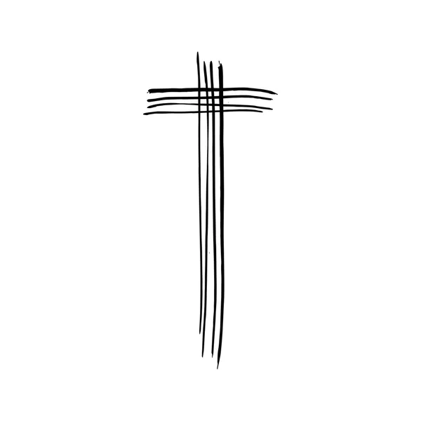 Christian cross grunge vector religie simbol — Vector de stoc