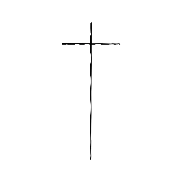 Cristiano croce grunge vettore religione simbolo — Vettoriale Stock