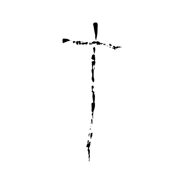 Christliches Cross Grunge Vektor Religion Symbol — Stockvektor