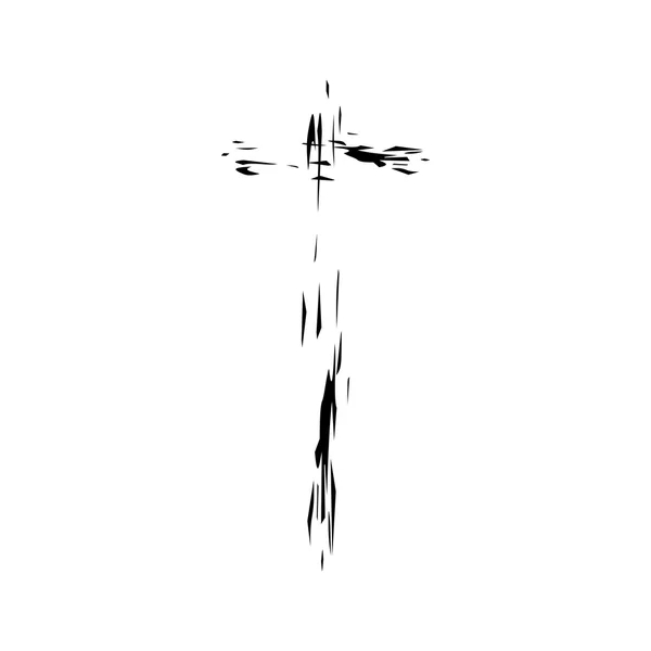 Croix chrétienne grunge vecteur religion symbole — Image vectorielle