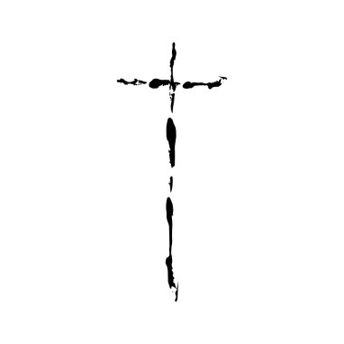 Christian çapraz grunge vektör din sembolü
