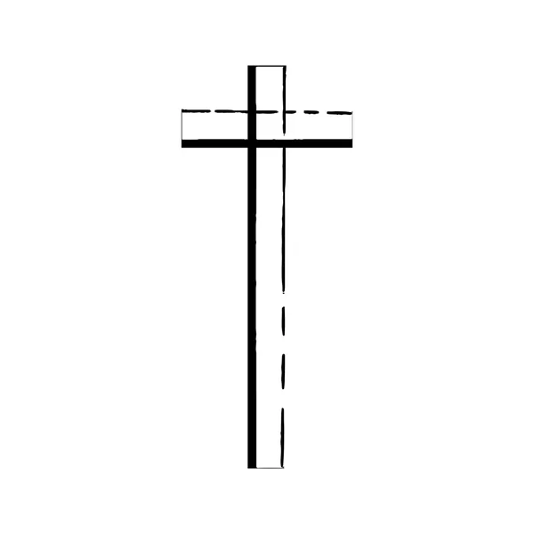 Christian cross grunge vector religion symbol — Stock Vector