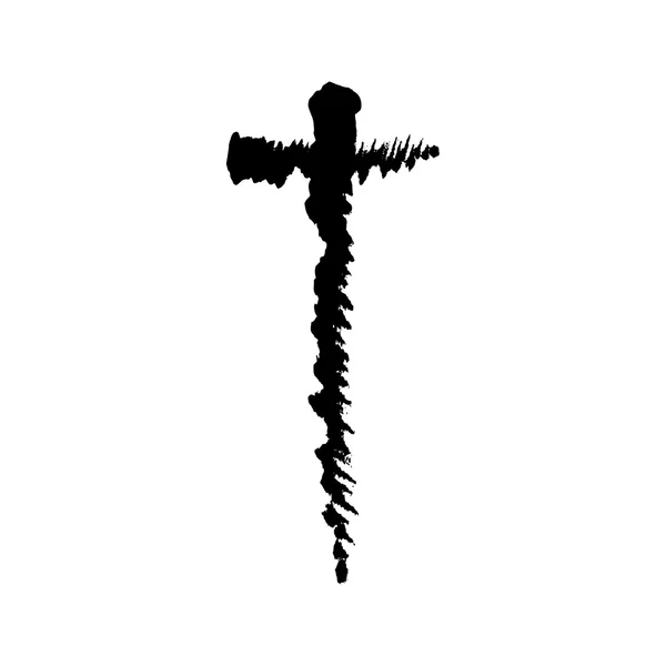 Cruz cristiana grunge vector religión símbolo — Archivo Imágenes Vectoriales