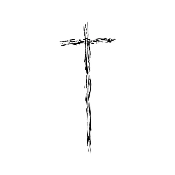 Croix chrétienne grunge vecteur religion symbole — Image vectorielle