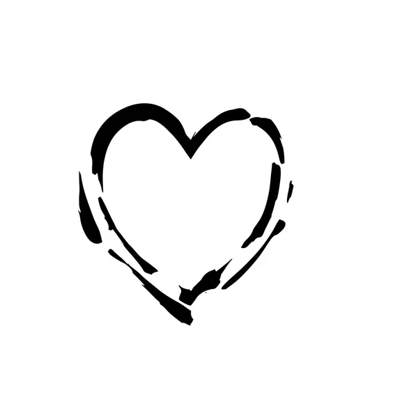 心的形状象征爱矢量黑色 — 图库矢量图片