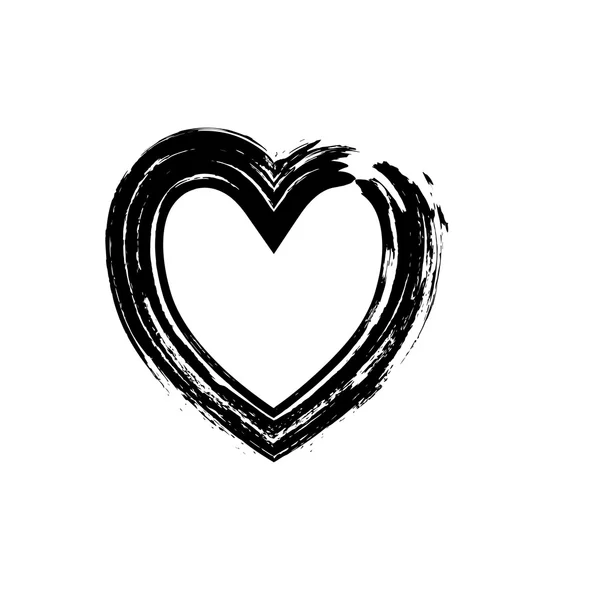 Heart shape symbol love vector black — Stock Vector