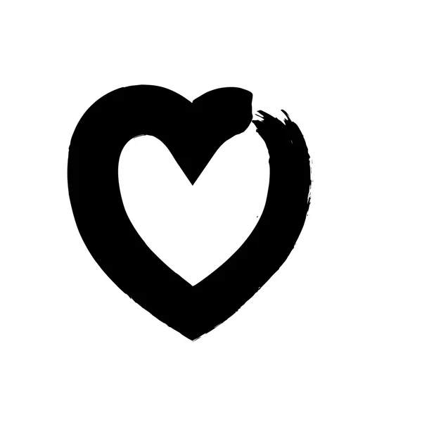 Символ форми серця любов вектор чорний — стоковий вектор