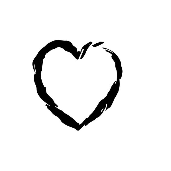 Heart shape symbol love vector black — Stock Vector