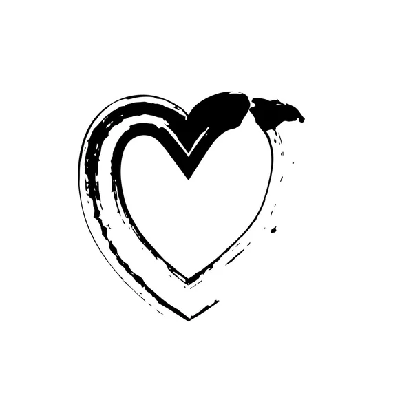 Serce kształt symbolu miłości wektor czarny — Wektor stockowy