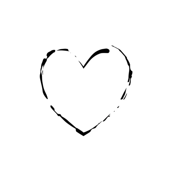 Herzform Symbol Liebe Vektor schwarz — Stockvektor