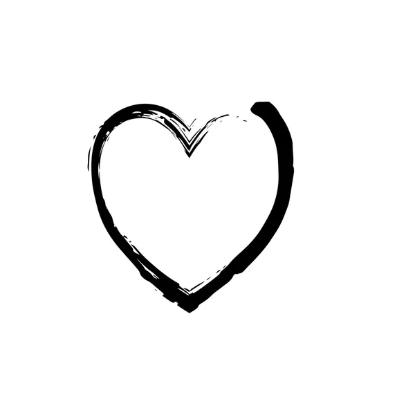 Kalp şekli sembolü aşk vektör siyah — Stok Vektör