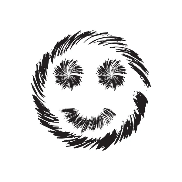 Sourire visage grunge icône symbole Emoji — Image vectorielle