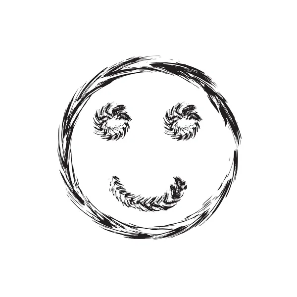 Sourire visage grunge icône symbole Emoji — Image vectorielle