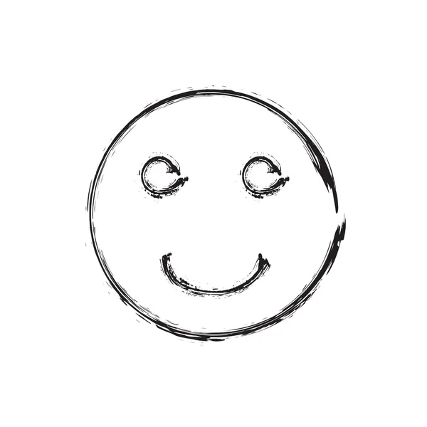 Sourire visage grunge icône symbole Emoji — Image vectorielle
