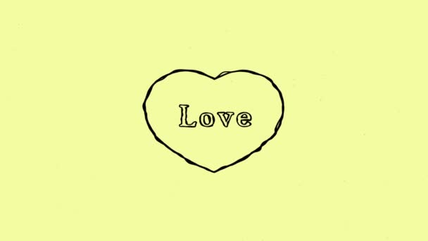 Amor corazón animación cursiva — Vídeo de stock