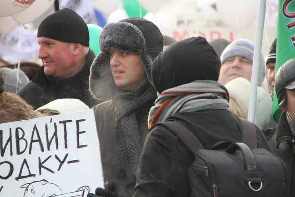 Opposition leader Alexei Navalny on the March for fair elections — Stock Photo, Image