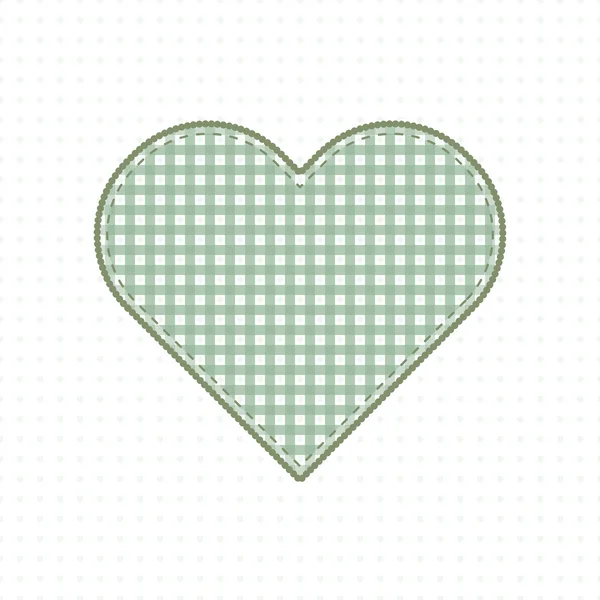 Coeur de tissu fait main. Style bébé mignon — Image vectorielle