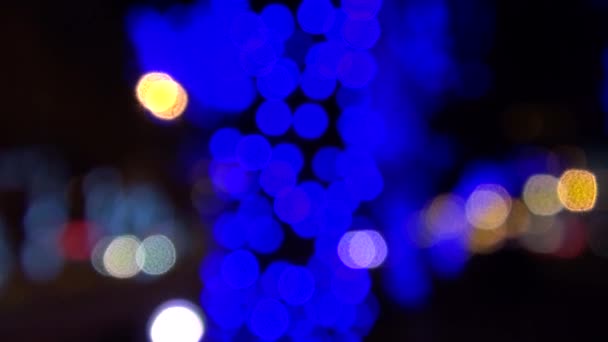 Blue Christmas lights abstract background holiday — Stock Video