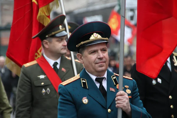 Procissão de comunistas em Moscou — Fotografia de Stock