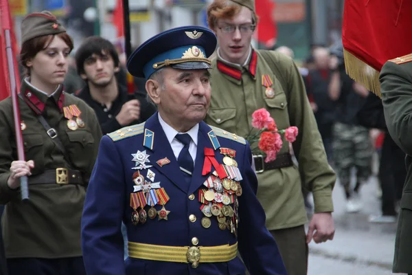 Procissão de comunistas em Moscou — Fotografia de Stock