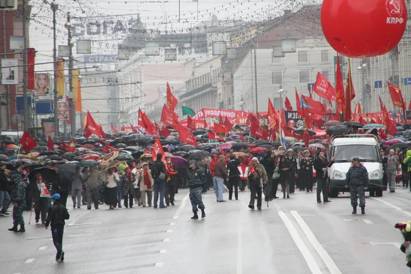 Processie van communisten in Moskou — Stockfoto