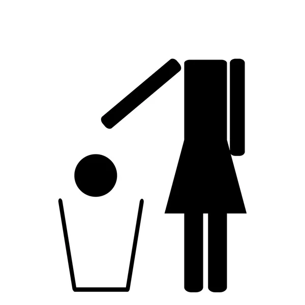 Woman throws in the trash his head — Stock Vector