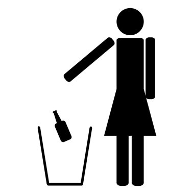 woman throws a bottle of beer alcohol clipart