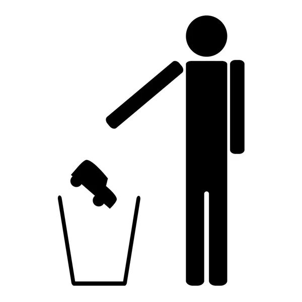 Man throws in the trash car — Stock Vector