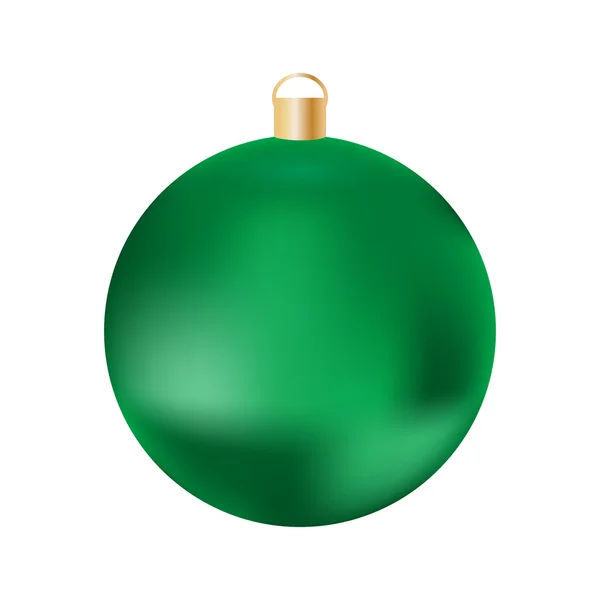 Groene kerstbal op witte achtergrond — Stockvector