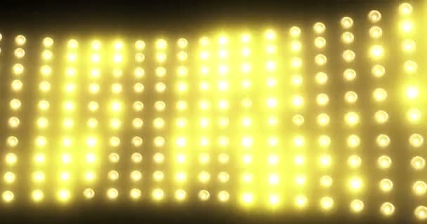 Festivo 4k fundo de luz dourada lâmpada de parede cintilante — Vídeo de Stock