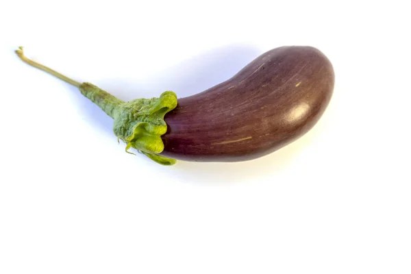 Isolerad Vit Bakgrund Aubergine — Stockfoto