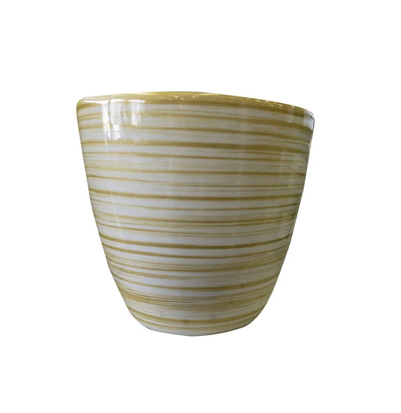Isolato Vaso Ceramica Bianca Fiori — Foto Stock