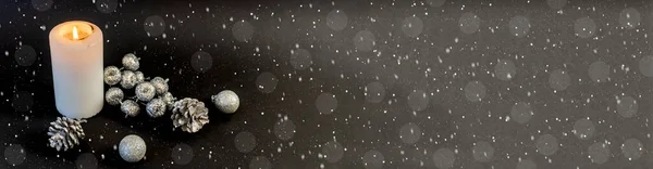 뉴이어 크리스마스 현수막 배경에 텍스트를 위치와 — 스톡 사진