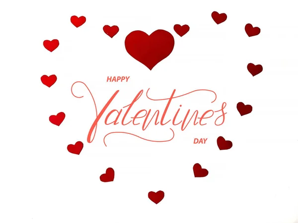 Buon San Valentino Carta Banner Online Biglietto Auguri Flat Lay — Foto Stock