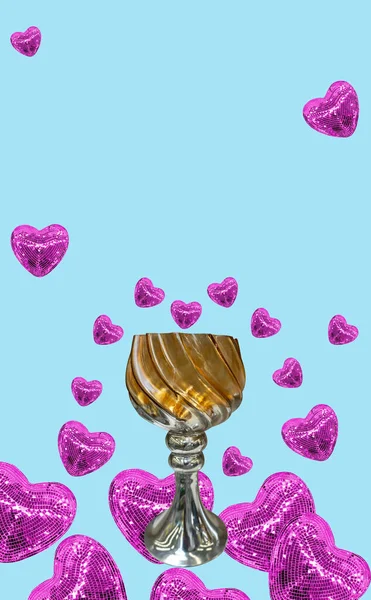 Alles Gute Zum Valentinstag Karte Online Banner Grußkarte Flachbild — Stockfoto