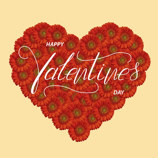 Feliz San Valentín Corazón Hecho Flores — Foto de Stock