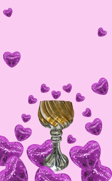 Alles Gute Zum Valentinstag Karte Online Banner Grußkarte Flachbild — Stockfoto