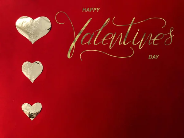 Buon San Valentino Carta Banner Online Biglietto Auguri Flat Lay — Foto Stock