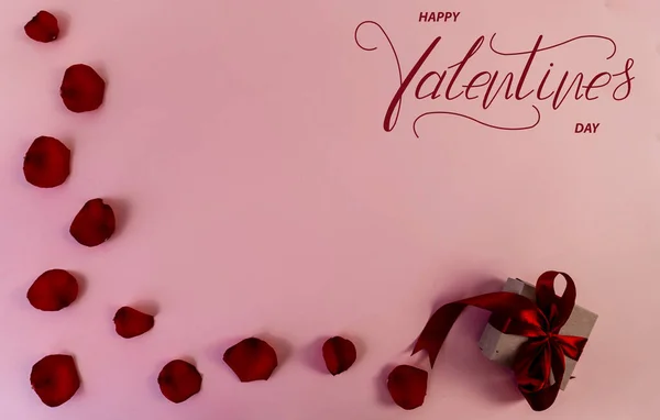 Днем Святого Валентина Картка Онлайн Банер Вітальня Плоть Лежала День — стокове фото