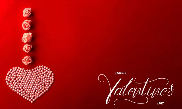 Buon San Valentino Carta Banner Online Biglietto Auguri Flat Lay — Foto Stock